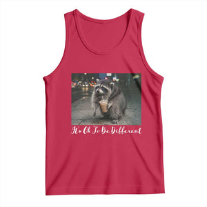 Its Ok To Be Different Jimothy Raccoon Tank Top Funny Short Spine Wildlife