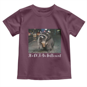 Its Ok To Be Different Jimothy Raccoon Toddler T Shirt Funny Short Spine Wildlife