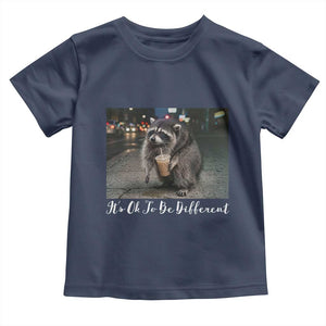 Its Ok To Be Different Jimothy Raccoon Toddler T Shirt Funny Short Spine Wildlife