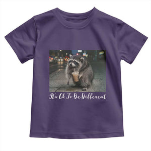 Its Ok To Be Different Jimothy Raccoon Toddler T Shirt Funny Short Spine Wildlife