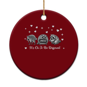 Its Ok To Be Different Jimothy Raccoon Ceramic Ornament Cute Trash Panda Viral Animal Lover Gift