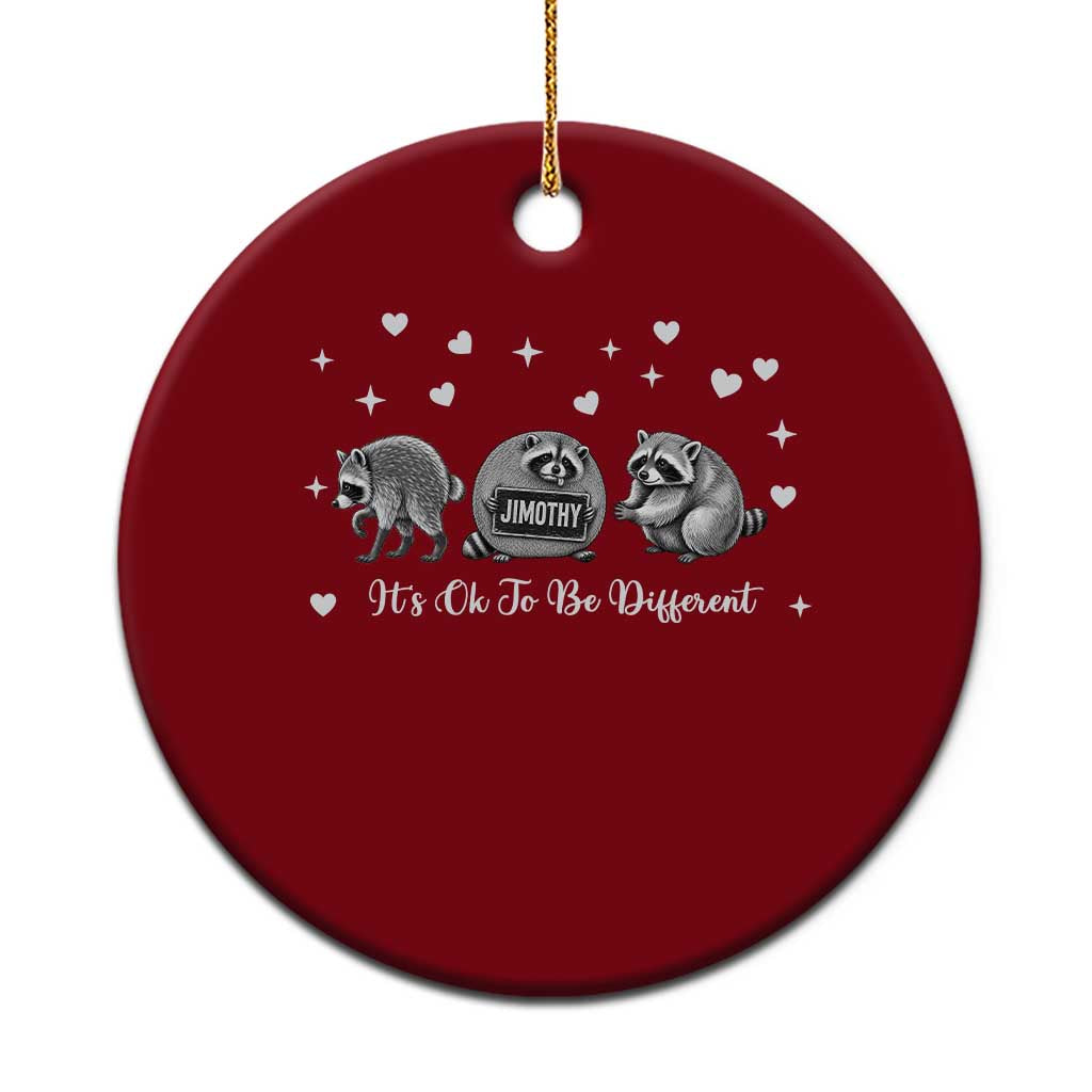 Its Ok To Be Different Jimothy Raccoon Ceramic Ornament Cute Trash Panda Viral Animal Lover Gift TS12 1pc Red Print Your Wear