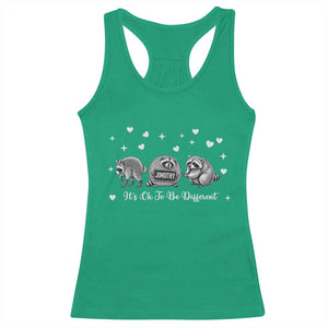 Its Ok To Be Different Jimothy Raccoon Racerback Tank Top Cute Trash Panda Viral Animal Lover Gift