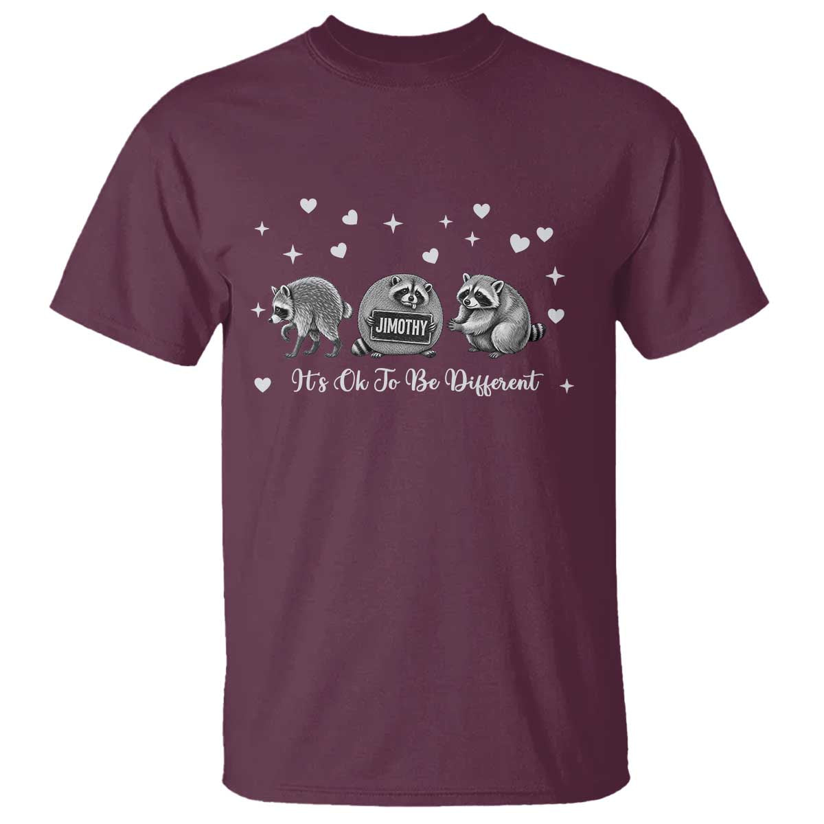 Its Ok To Be Different Jimothy Raccoon T Shirt Cute Trash Panda Viral Animal Lover Gift