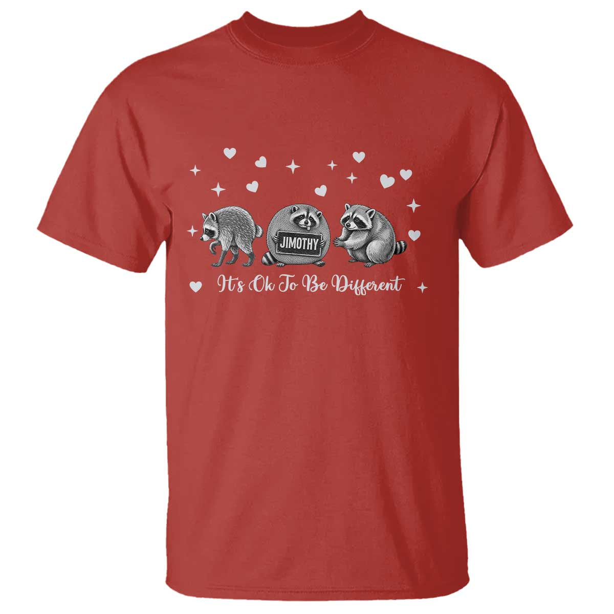 Its Ok To Be Different Jimothy Raccoon T Shirt Cute Trash Panda Viral Animal Lover Gift