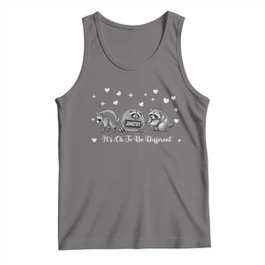Its Ok To Be Different Jimothy Raccoon Tank Top Cute Trash Panda Viral Animal Lover Gift
