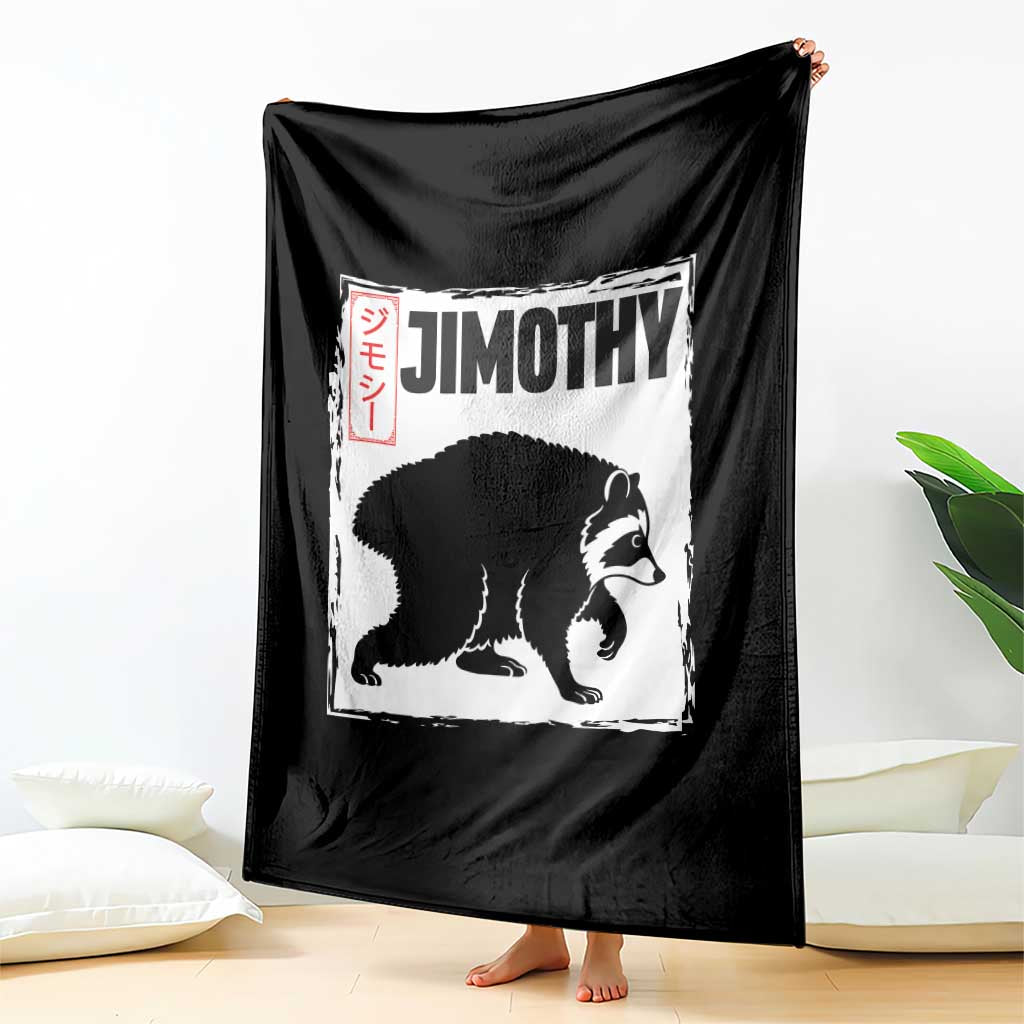 Jimothy The Raccoon Throw Blanket Japanese Style Trash Panda Graphic