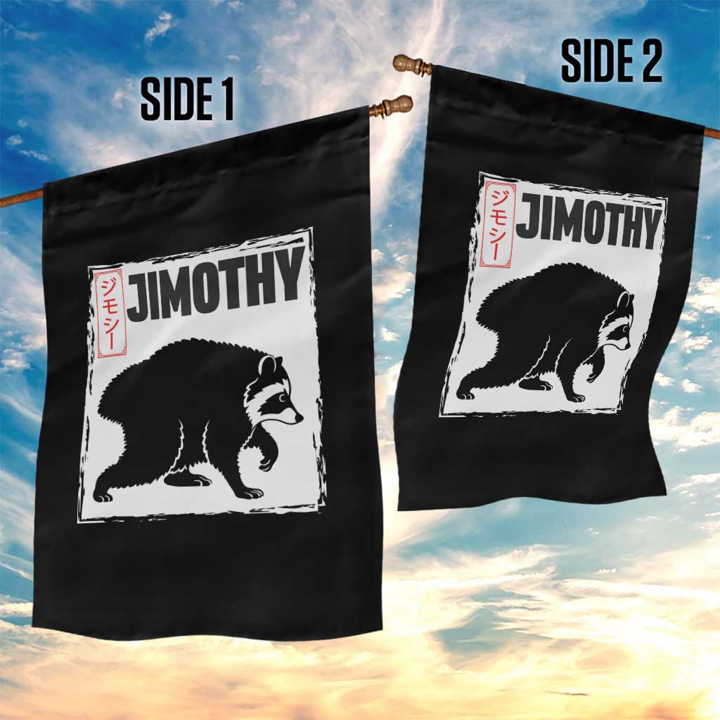 Jimothy The Raccoon Garden Flag Japanese Style Trash Panda Graphic