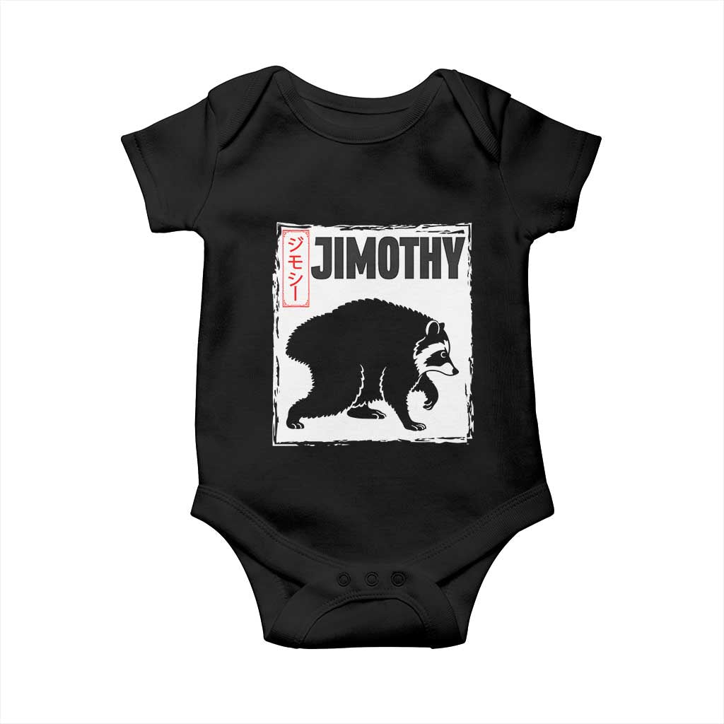 Jimothy The Raccoon Baby Onesie Japanese Style Trash Panda Graphic TS12 Black Print Your Wear