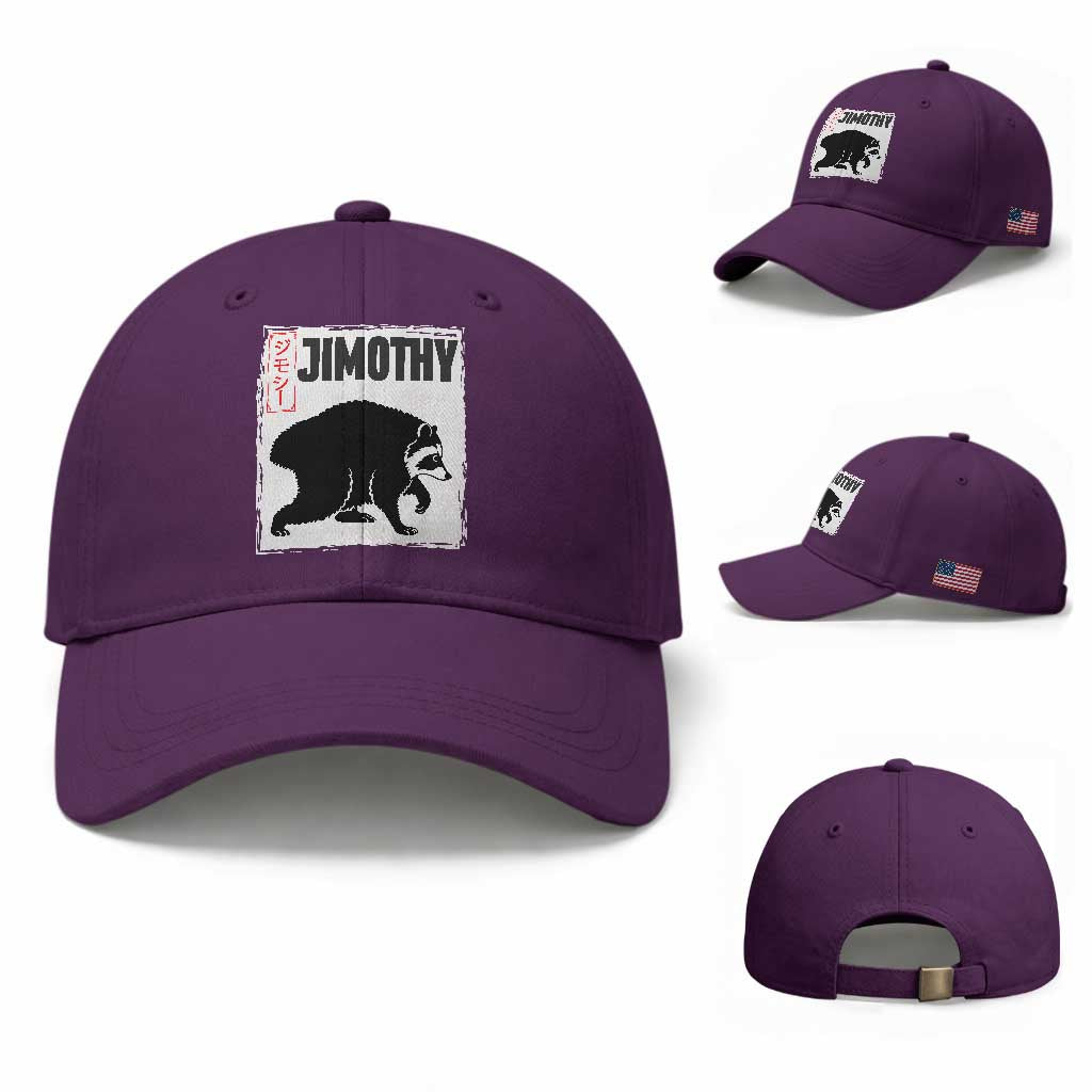 Jimothy The Raccoon Baseball Cap Japanese Style Trash Panda Graphic