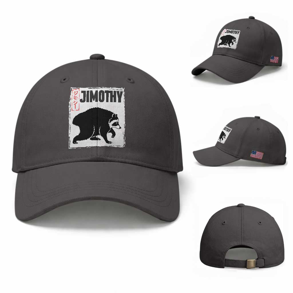 Jimothy The Raccoon Baseball Cap Japanese Style Trash Panda Graphic