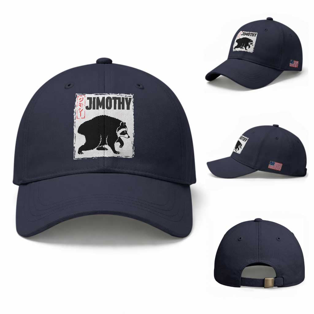 Jimothy The Raccoon Baseball Cap Japanese Style Trash Panda Graphic