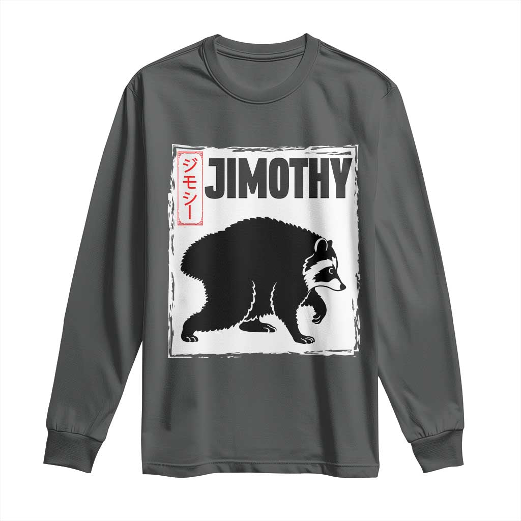 Jimothy The Raccoon Long Sleeve Shirt Japanese Style Trash Panda Graphic