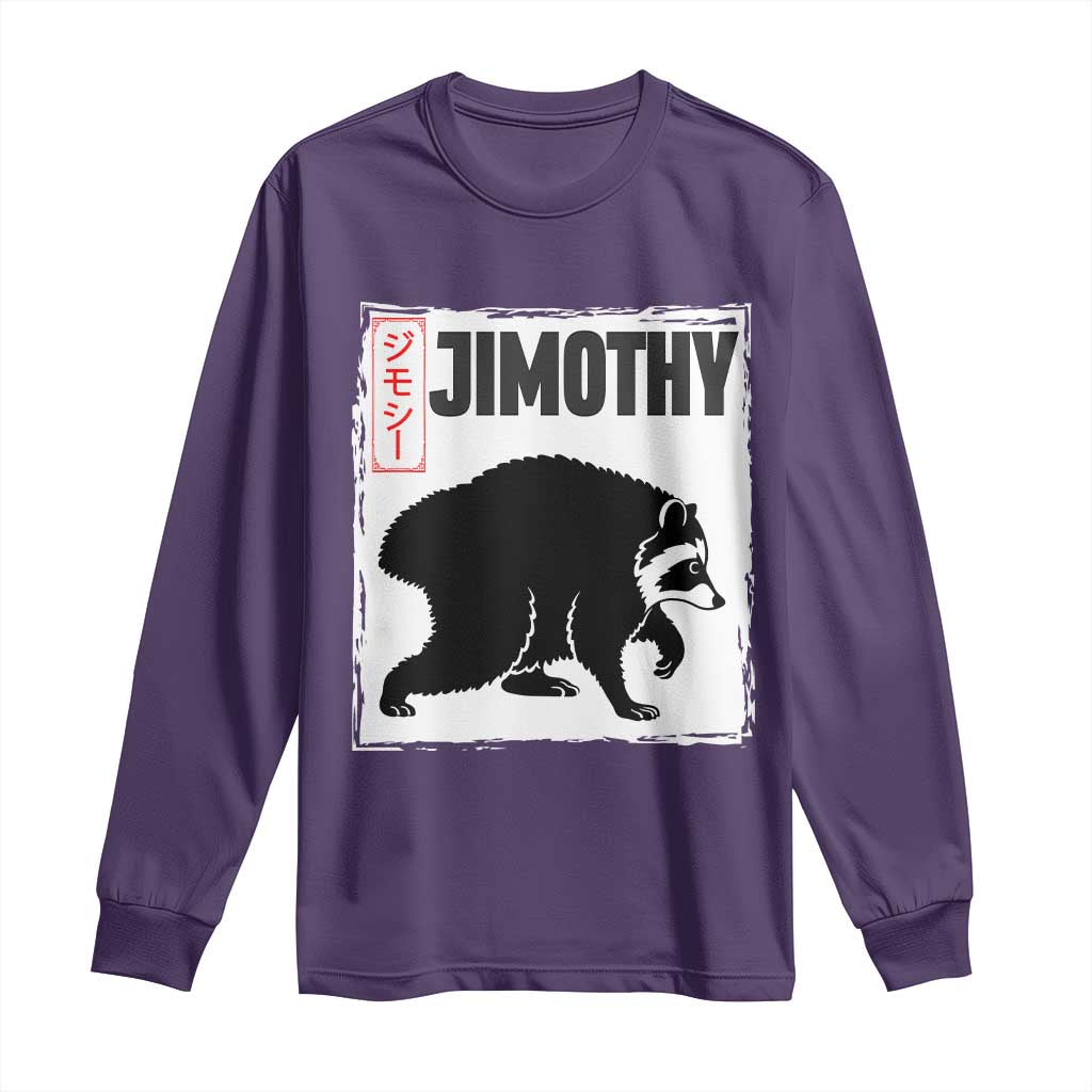 Jimothy The Raccoon Long Sleeve Shirt Japanese Style Trash Panda Graphic