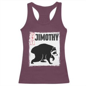 Jimothy The Raccoon Racerback Tank Top Japanese Style Trash Panda Graphic