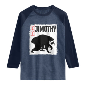 Jimothy The Raccoon Raglan Shirt Japanese Style Trash Panda Graphic