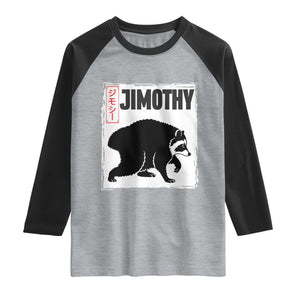 Jimothy The Raccoon Raglan Shirt Japanese Style Trash Panda Graphic