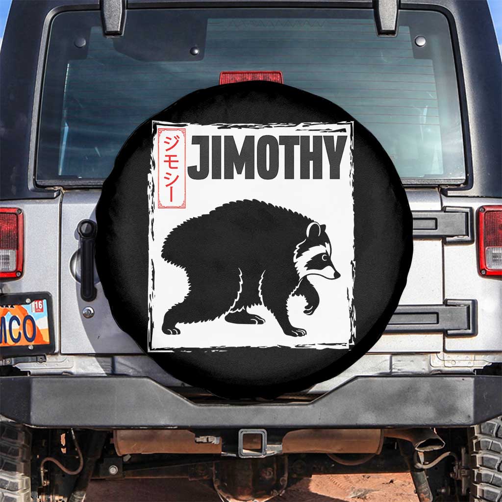 Jimothy The Raccoon Spare Tire Cover Japanese Style Trash Panda Graphic