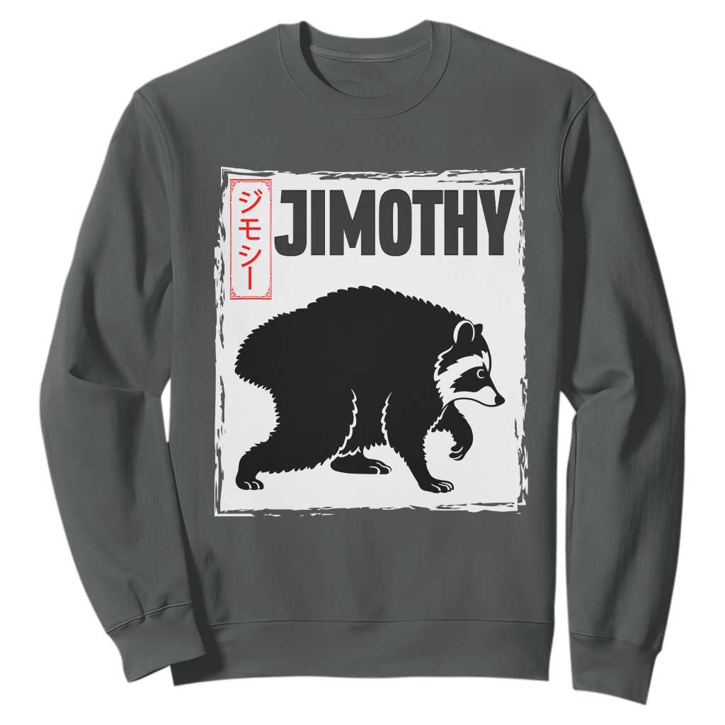 Jimothy The Raccoon Sweatshirt Japanese Style Trash Panda Graphic