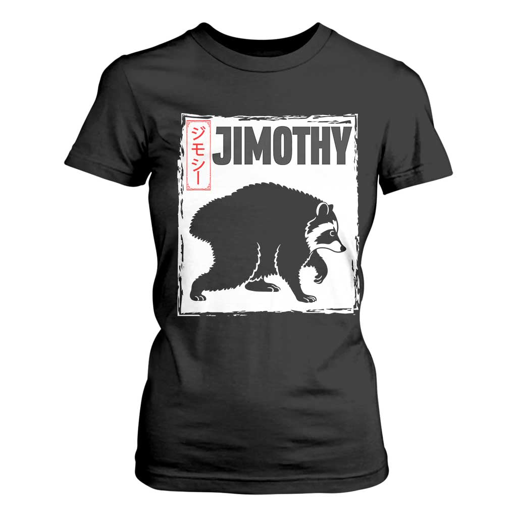 Jimothy The Raccoon T Shirt For Women Japanese Style Trash Panda Graphic