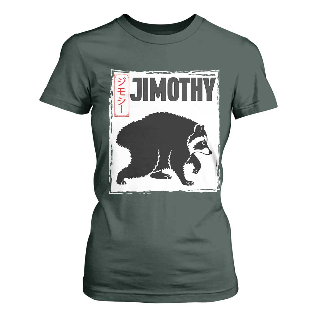 Jimothy The Raccoon T Shirt For Women Japanese Style Trash Panda Graphic