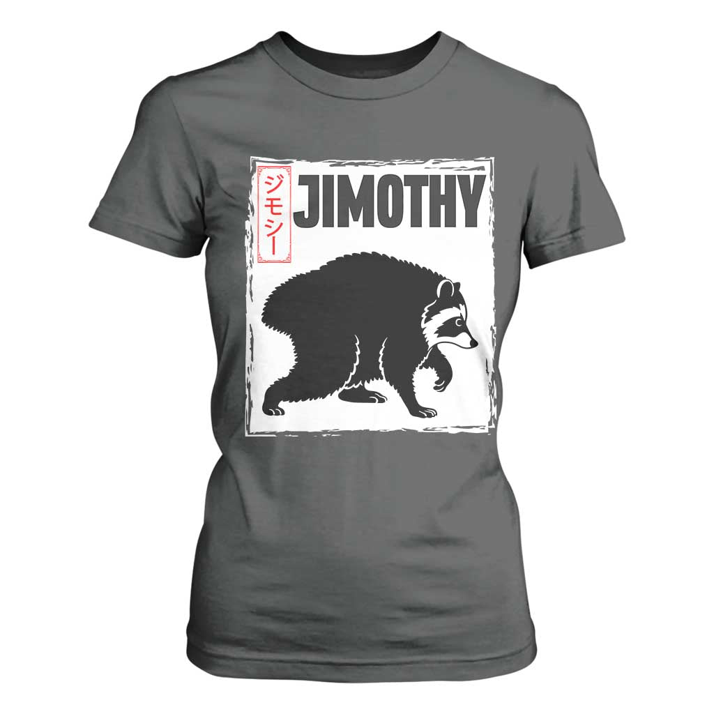 Jimothy The Raccoon T Shirt For Women Japanese Style Trash Panda Graphic