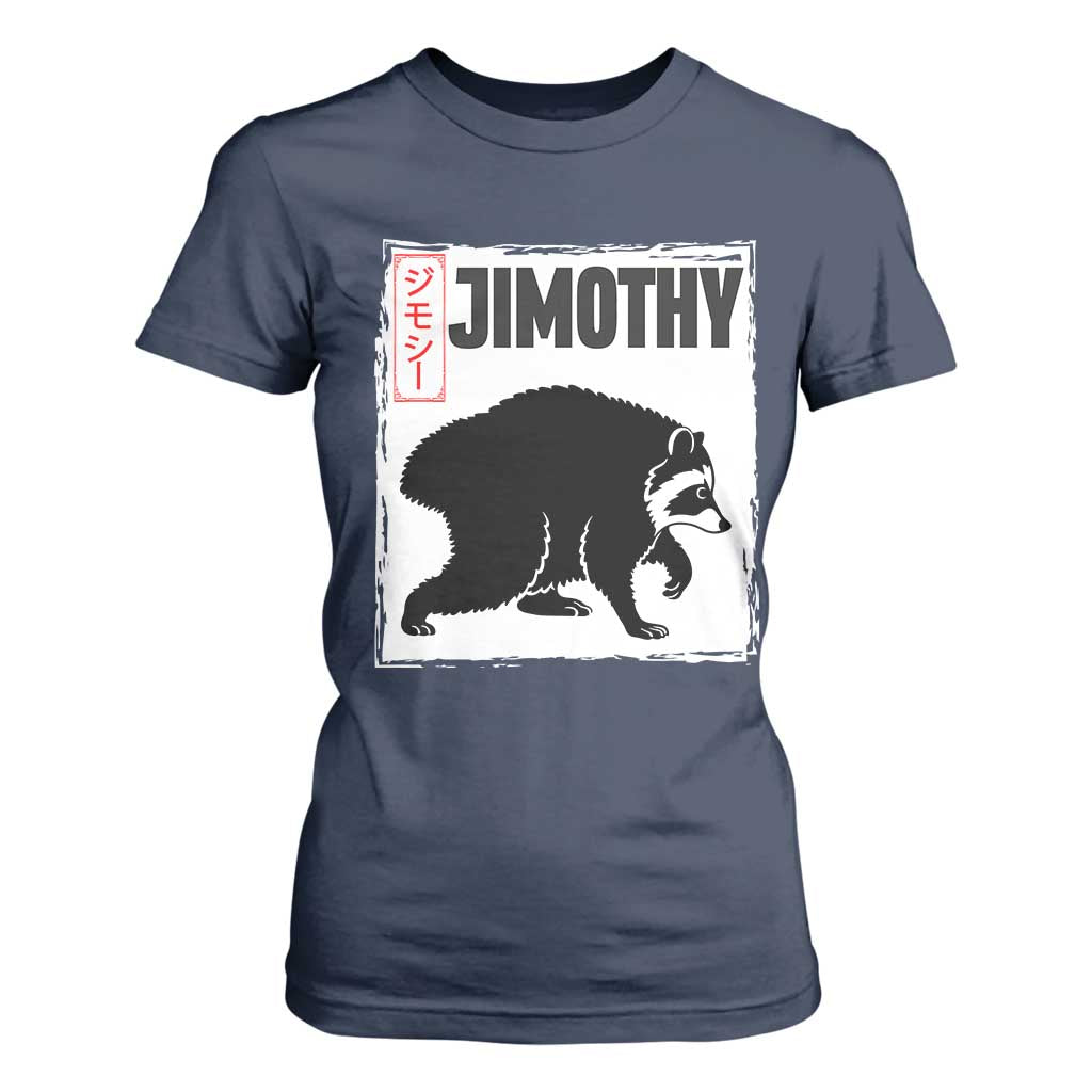 Jimothy The Raccoon T Shirt For Women Japanese Style Trash Panda Graphic