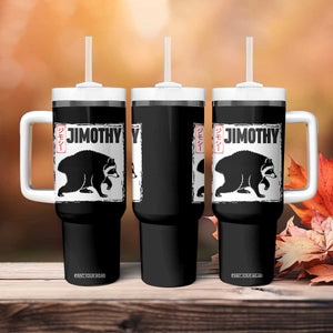 Jimothy The Raccoon Tumbler With Handle Japanese Style Trash Panda Graphic