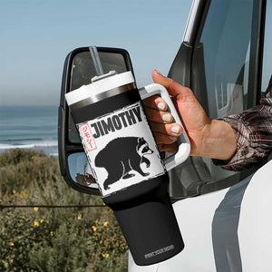 Jimothy The Raccoon Tumbler With Handle Japanese Style Trash Panda Graphic