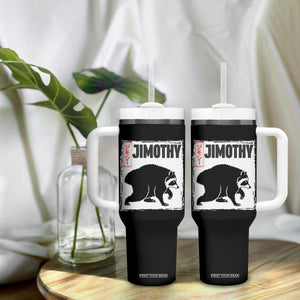 Jimothy The Raccoon Tumbler With Handle Japanese Style Trash Panda Graphic