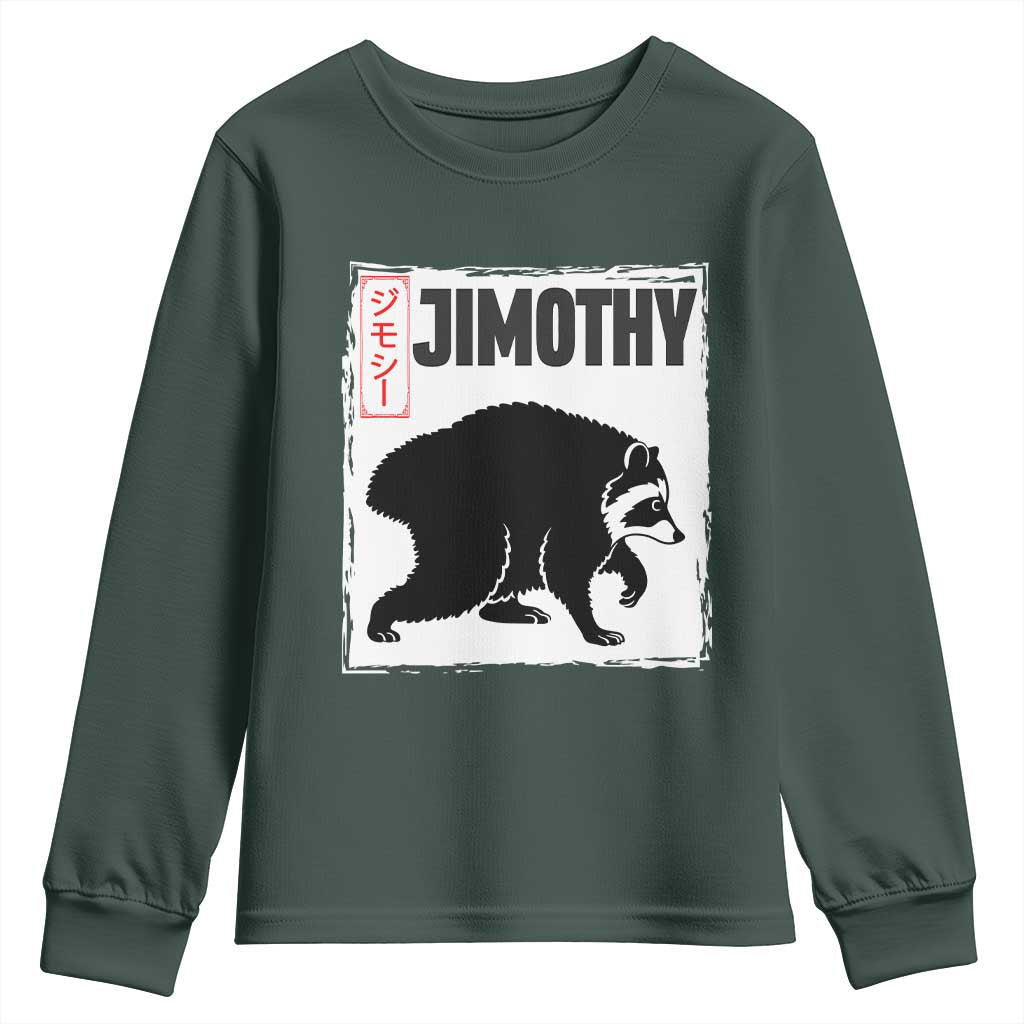 Jimothy The Raccoon Youth Sweatshirt Japanese Style Trash Panda Graphic