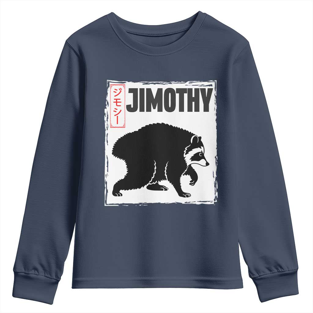Jimothy The Raccoon Youth Sweatshirt Japanese Style Trash Panda Graphic