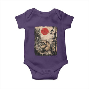Vintage Japanese Ukiyoe Raccoon Baby Onesie Seattle Short Spine Trash Panda
