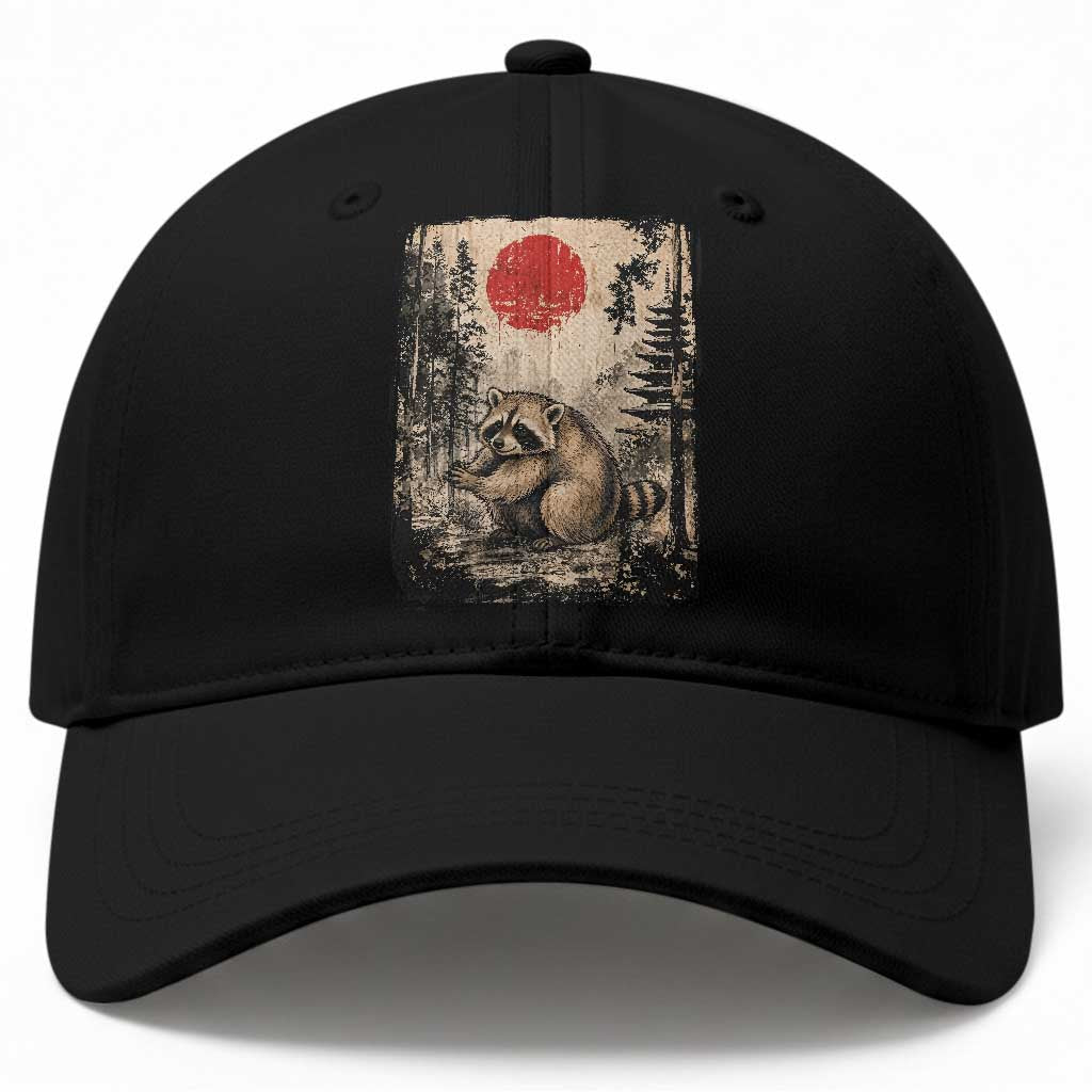 Vintage Japanese Ukiyoe Raccoon Baseball Cap Seattle Short Spine Trash Panda TS12 Print Your Wear