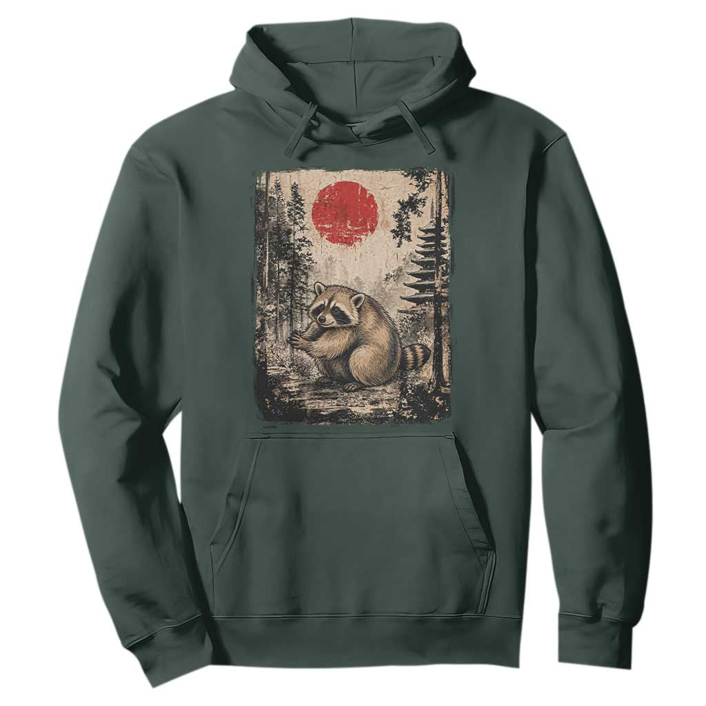 Vintage Japanese Ukiyoe Raccoon Hoodie Seattle Short Spine Trash Panda