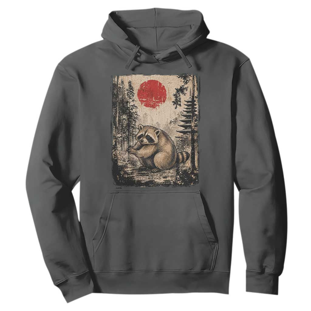 Vintage Japanese Ukiyoe Raccoon Hoodie Seattle Short Spine Trash Panda