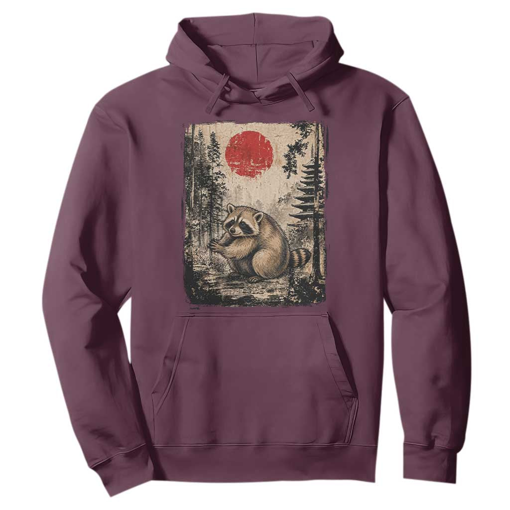 Vintage Japanese Ukiyoe Raccoon Hoodie Seattle Short Spine Trash Panda
