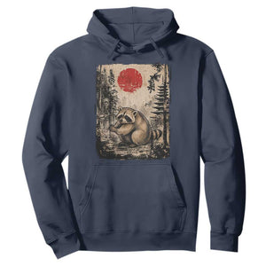 Vintage Japanese Ukiyoe Raccoon Hoodie Seattle Short Spine Trash Panda