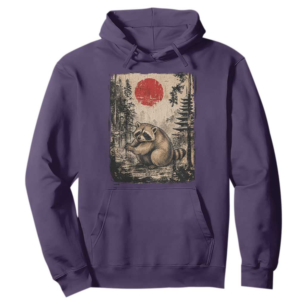 Vintage Japanese Ukiyoe Raccoon Hoodie Seattle Short Spine Trash Panda