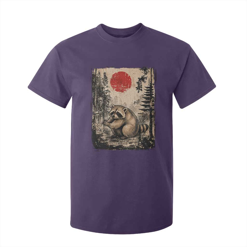 Vintage Japanese Ukiyoe Raccoon T Shirt For Kid Seattle Short Spine Trash Panda