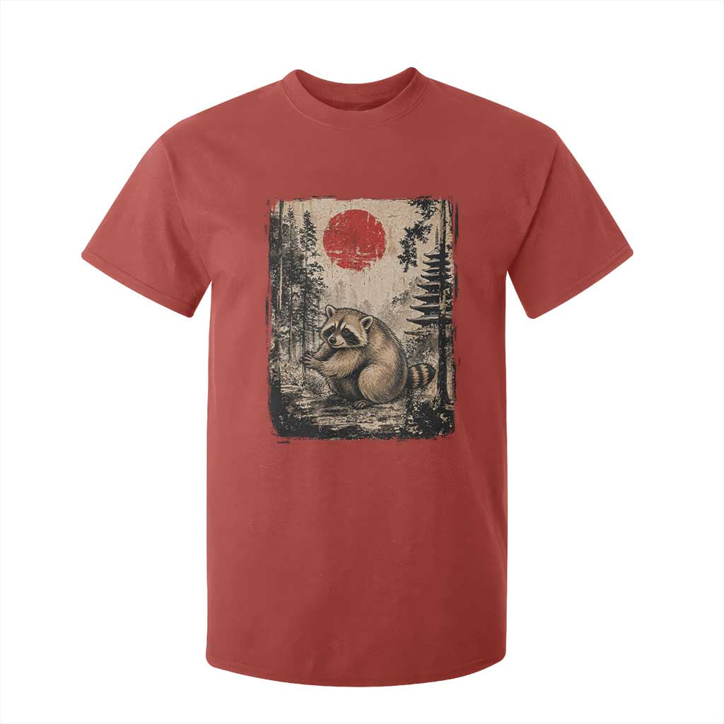 Vintage Japanese Ukiyoe Raccoon T Shirt For Kid Seattle Short Spine Trash Panda