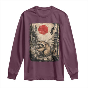 Vintage Japanese Ukiyoe Raccoon Long Sleeve Shirt Seattle Short Spine Trash Panda