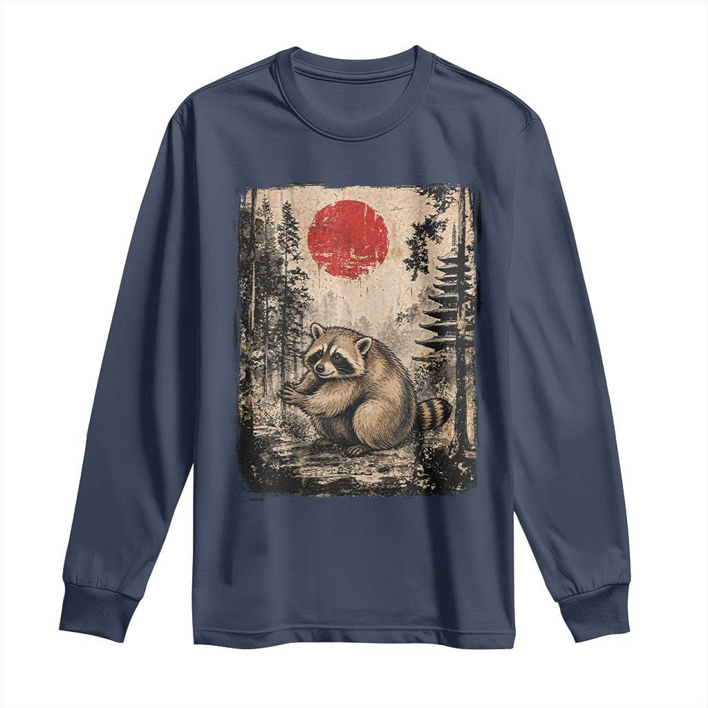 Vintage Japanese Ukiyoe Raccoon Long Sleeve Shirt Seattle Short Spine Trash Panda