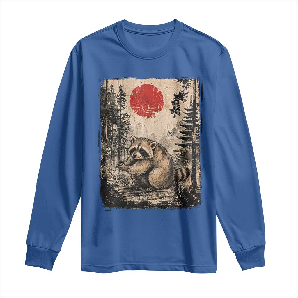 Vintage Japanese Ukiyoe Raccoon Long Sleeve Shirt Seattle Short Spine Trash Panda