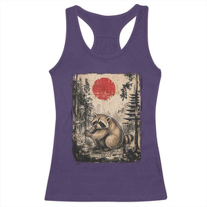 Vintage Japanese Ukiyoe Raccoon Racerback Tank Top Seattle Short Spine Trash Panda