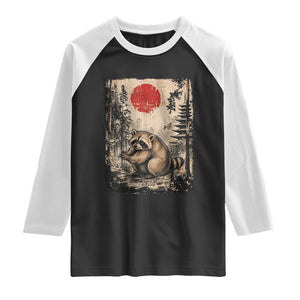 Vintage Japanese Ukiyoe Raccoon Raglan Shirt Seattle Short Spine Trash Panda
