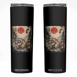 Vintage Japanese Ukiyoe Raccoon Skinny Tumbler Seattle Short Spine Trash Panda
