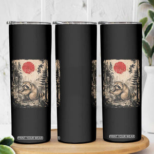 Vintage Japanese Ukiyoe Raccoon Skinny Tumbler Seattle Short Spine Trash Panda
