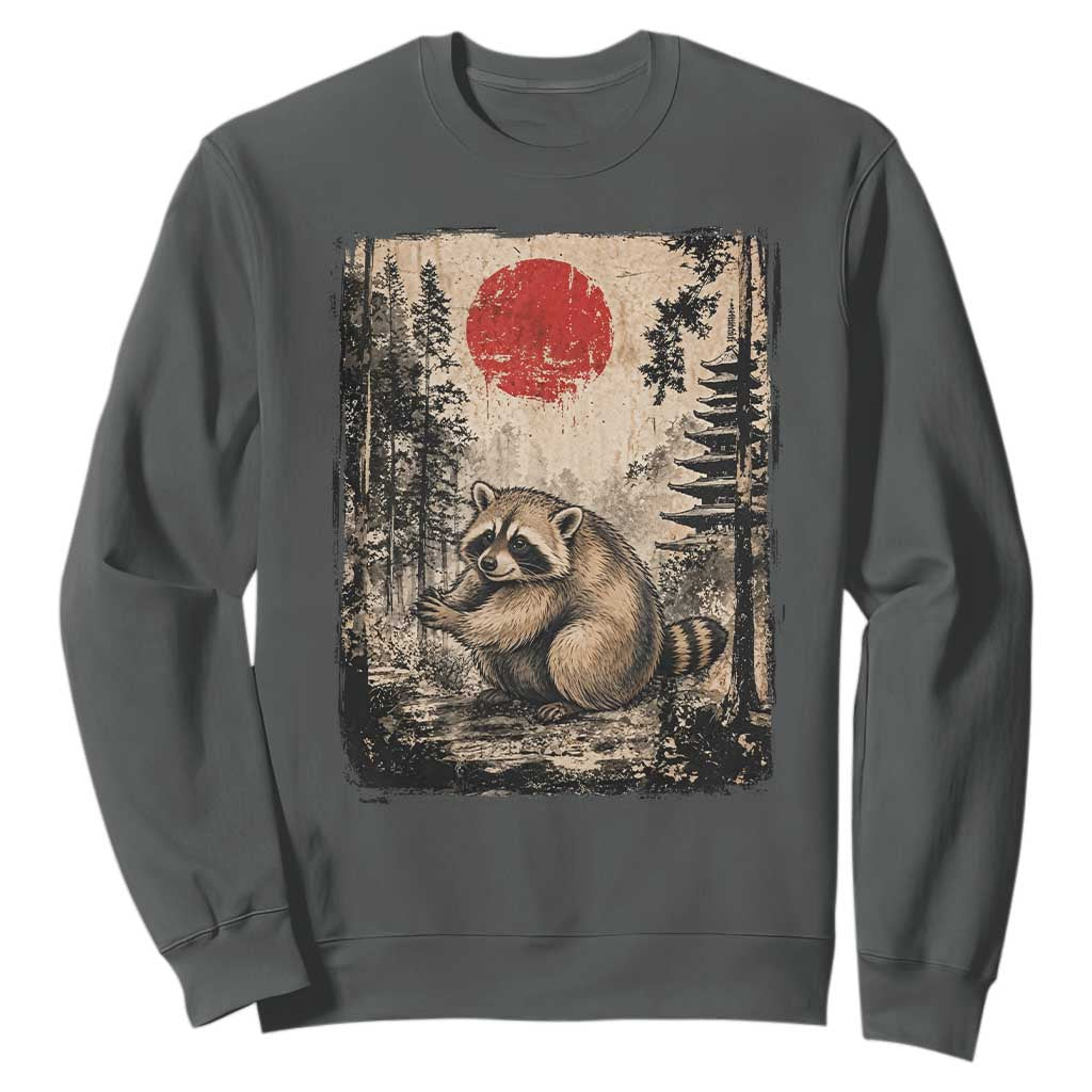 Vintage Japanese Ukiyoe Raccoon Sweatshirt Seattle Short Spine Trash Panda