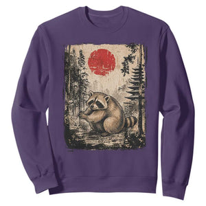 Vintage Japanese Ukiyoe Raccoon Sweatshirt Seattle Short Spine Trash Panda
